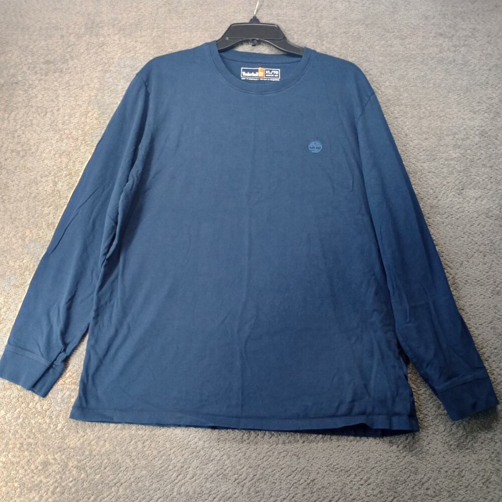 Timberland Men Long Sleeve Logo Tee Shirt Blue XL Tall